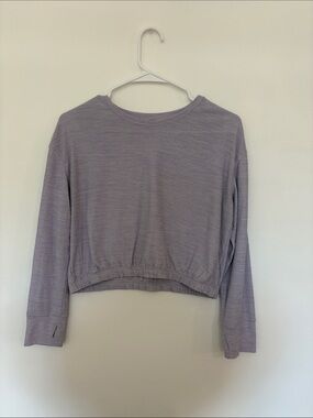 Old Navy Cropped Long-Sleeve Top in Light Lavender